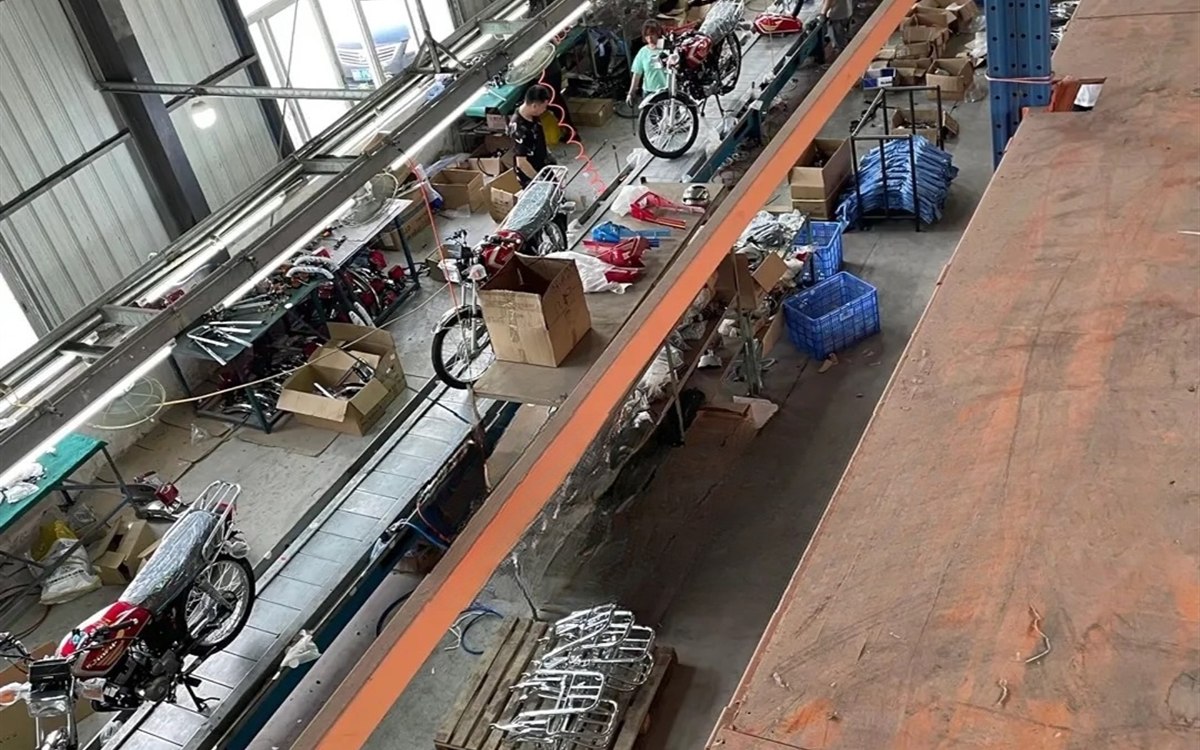 Motorcycle assembly workshop and production area